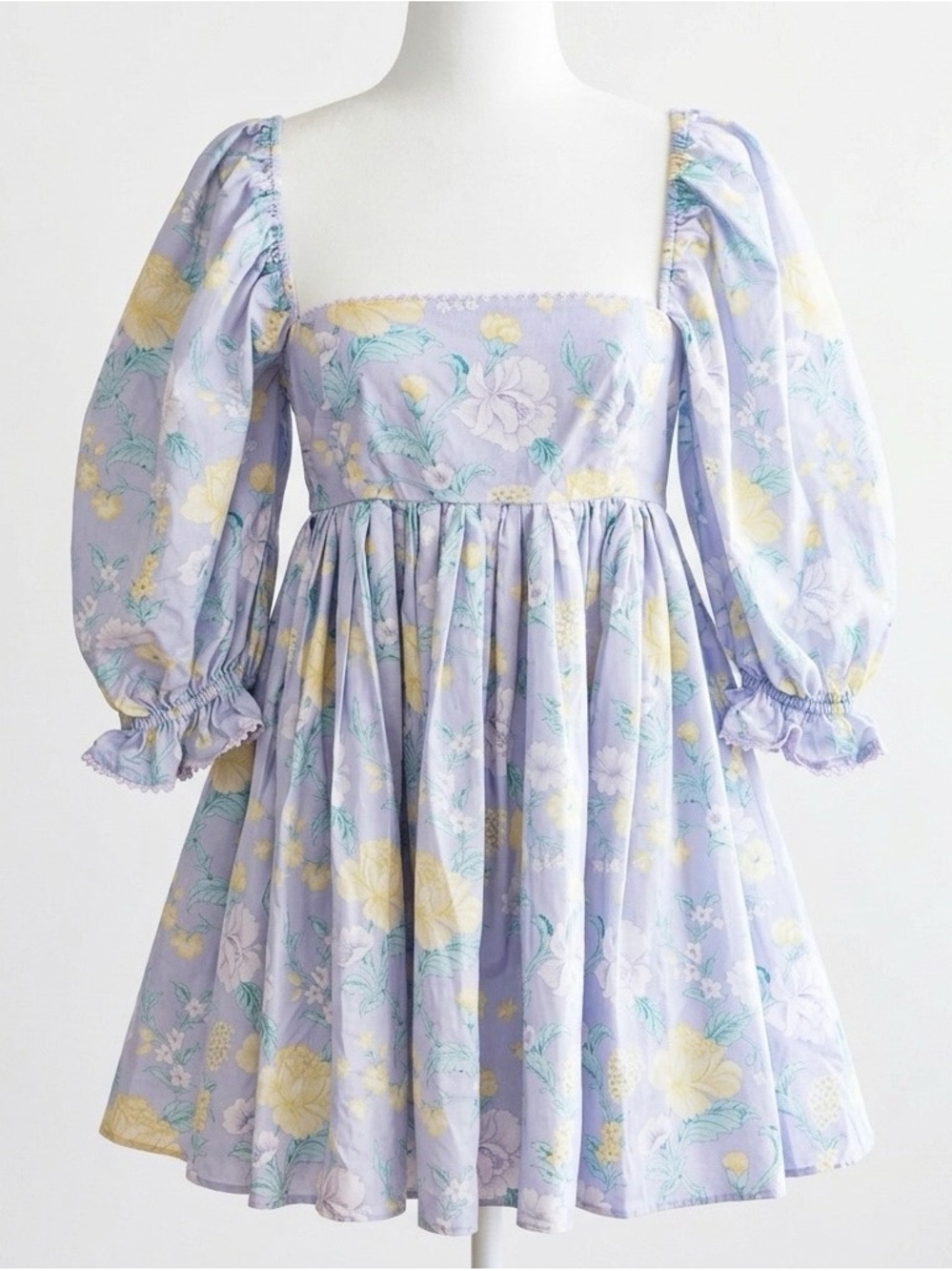 Selkie The Puff Dress With Lace Claudia Print Size 6 - Picture 2 of 12